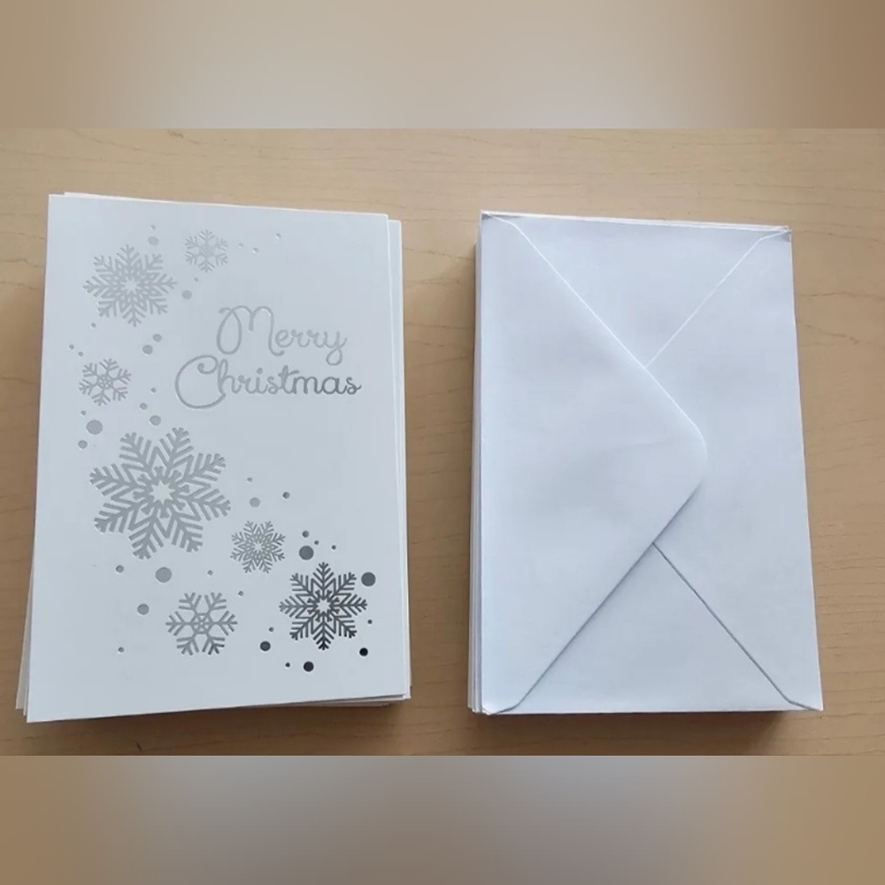 American Greetings Christmas Cards Peace Green Silver 10pc Boxed Set